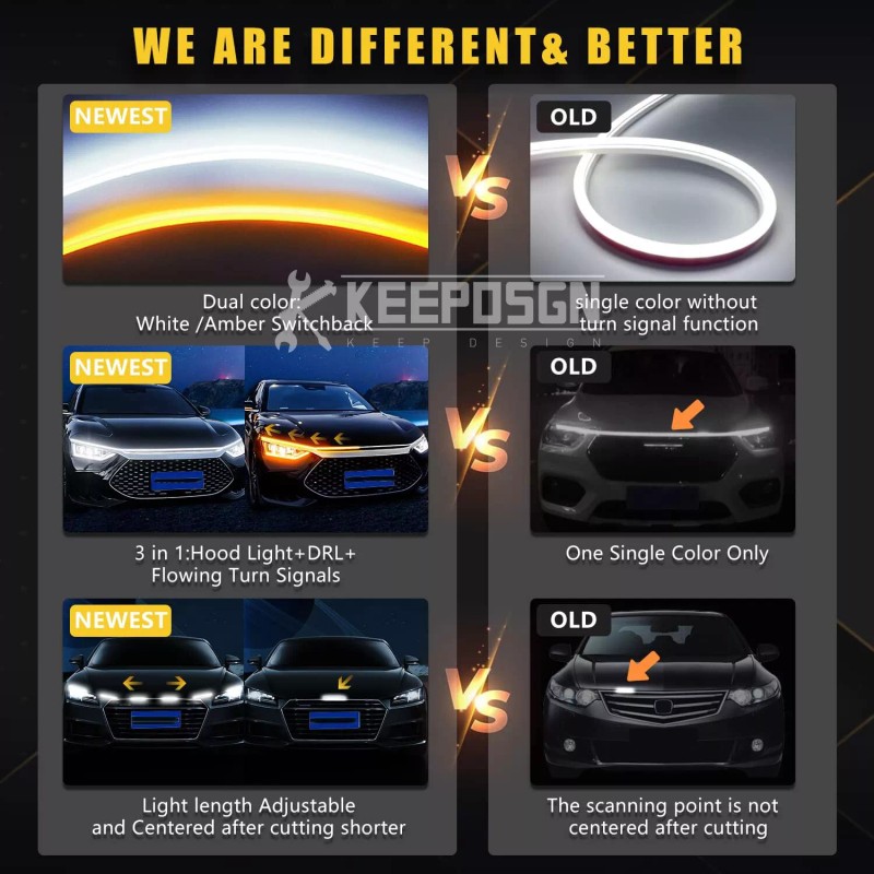 KEEPDSGN For Chevy Silverado 1500 2500 LED Hood Light Strip