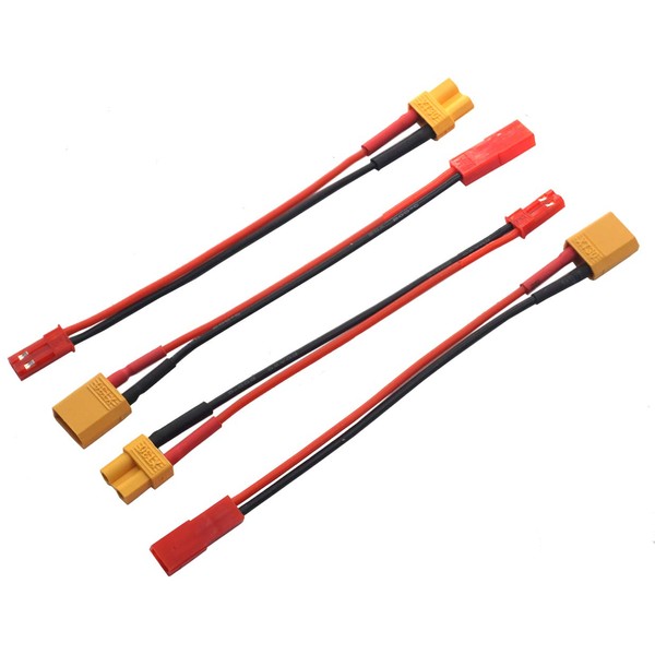 2Pairs Vgoohobby XT30 Plug to JST Connector Male Female 20AWG Silicone Cable Wire Adapter for RC FPV ESC Speed Controller Lipo Battery Charging,3.93"