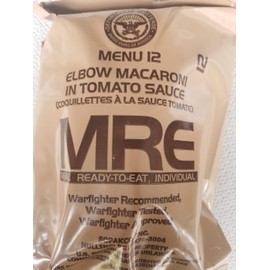 LoJo Surplus 2022 Genuine Military MRE Meals Ready to Eat with Inspection Date 2022 or Newer (Elbow Macaroni in Tomato Sauce)