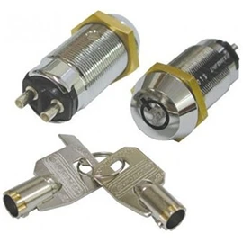 SECO-LARM SS-095-1H1 High Security Tubular Key Lock Switch, Used for Momentary Alarm Arm/Disarm, Momentary ON/shunt OFF 2 Terminals, SPST; Maintained OFF, Springs Back From ON, Key Removable From OFF