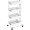 Pipishell 4 Tier Metal Rolling Utility Cart, Heavy-Duty Storage Rolling