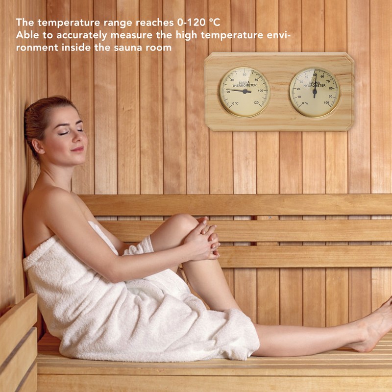 Wooden Sauna Thermometer Hygrometer 2 in 1 Humidity Temperature Measurement