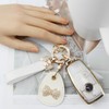 Rayslesan Key Fob Cover with Leather Holder Compatible with Airtag/RFID,Compatible