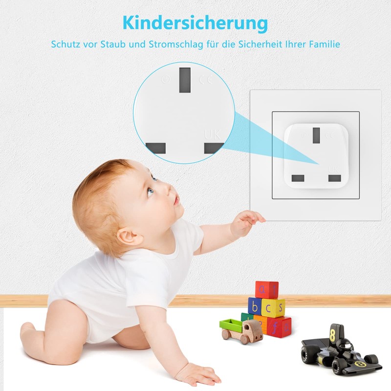 HITRENDS Travel Adapter, UK to EU Adapter, Adapter Plug England