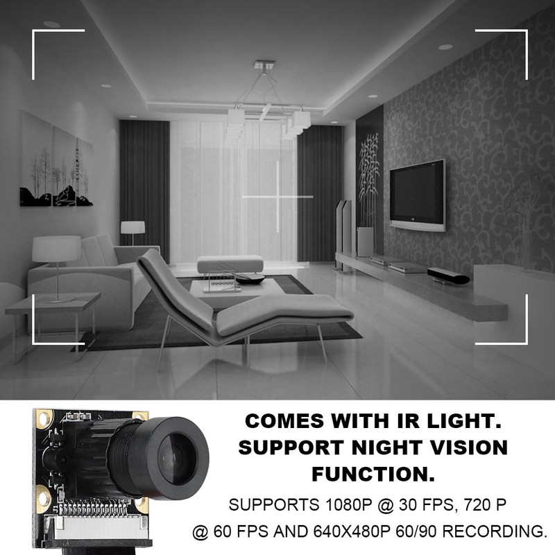 5MP Night Vision Camera Module with 2Pcs Fill Lights for
