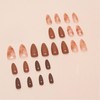 Almond Fake Nails Medium Press on Nails Snake with Cross