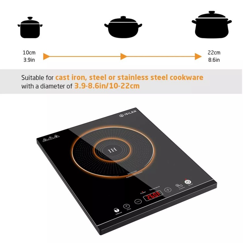iSiLER Portable Induction Cooktop, iSiLER 1800W Sensor Touch Electric Induction