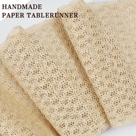 AHHFSMEI Natural Paper Braided Tablerunner 60 Inches Long for Dining Tables Farmhouse Rustic Table Runner Indoor & Outdoor(Beige 60)