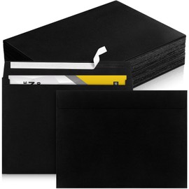 Crtiin 200 Pcs 9 x 12 Black Open End Booklet Envelope 80 lb 120gsm Catalog Envelopes with Peel and Seal Closure for Mailing Catalog Financial Document Magazine Pamphlet Business