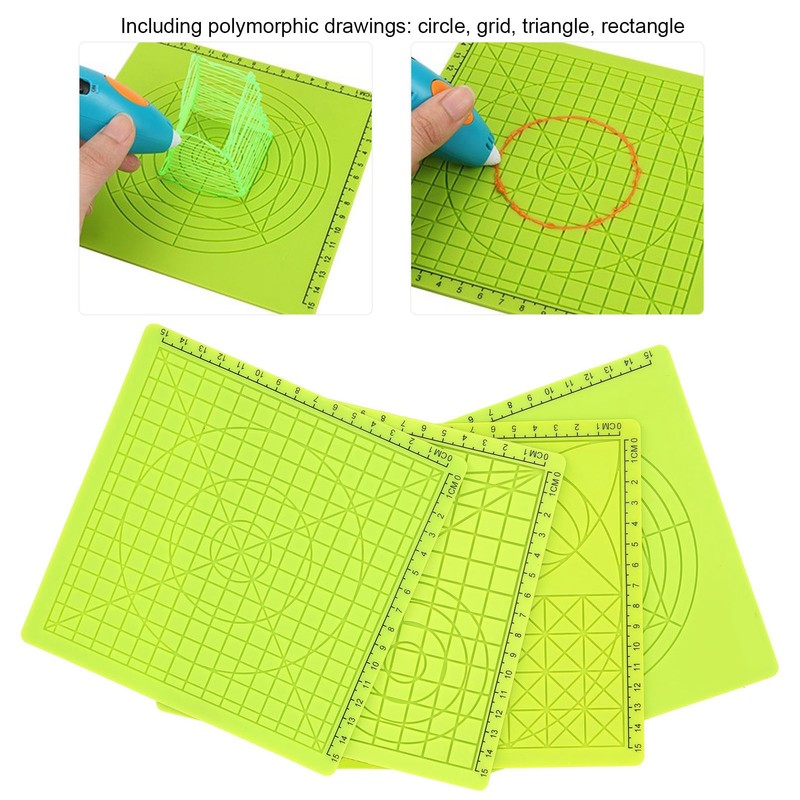 4Pcs 3D Printing Pen Silicone Pad Green Copy Board Soft