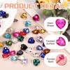 sourcing map 30Pcs Heart Rhinestones, 10mm Pointed Back Heart Glass