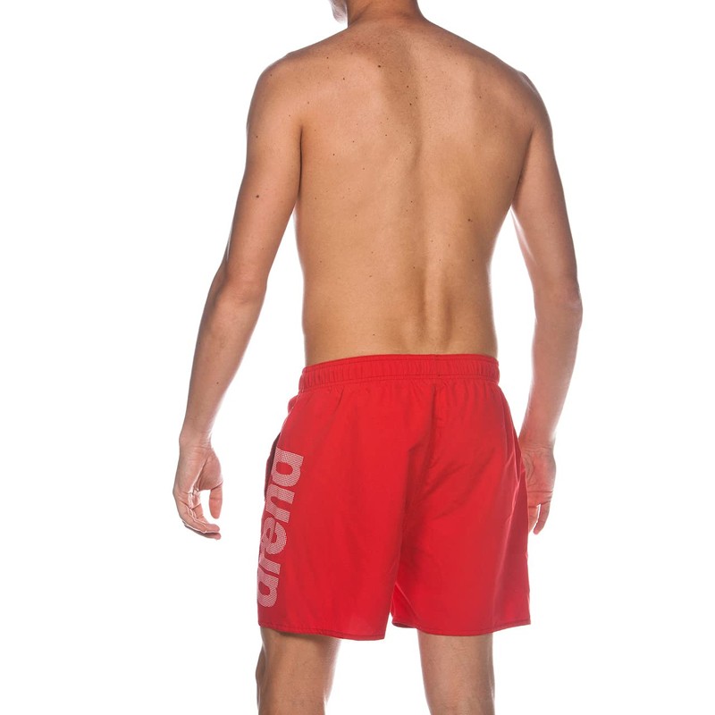 arena Men's Fundamentals Logo Beach Short, Red/White, Medium