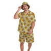 OOTBIN Mens 3 Piece Tracksuit Funny Hawaiian Shirt and Shorts