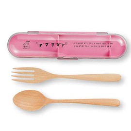 Masakazu 45-75795-6 Wooden Cutlery Set PARIS Pink