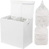 Simple Houseware Double Laundry Hamper with Lid and Removable Bags,