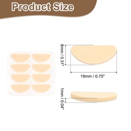 HARFINGTON 4 Pairs Eyeglass Nose Pads Soft Foam Anti Slip Glass Nose Pads Adjustable Non-Slip 1mm Self-Adhesive D-shaped Glasses Nose Pads for Plastic Frames Glasses, Skin Color