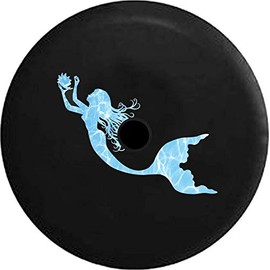 JL Spare Tire Cover Beautiful Mermaid Ocean Sea Life Water Spare Tire Cover with Backup Camera Hole BUC (Fits: JL Accessories 2018+) Size 32 Inch