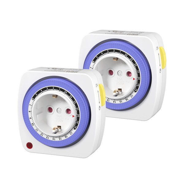 HBN Mechanical Timer with 96 Switching Segments (15 Minutes), Set