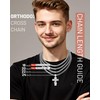 ZENLUNANO Orthodox Cross Necklace for Men and Women, Silver Tone,