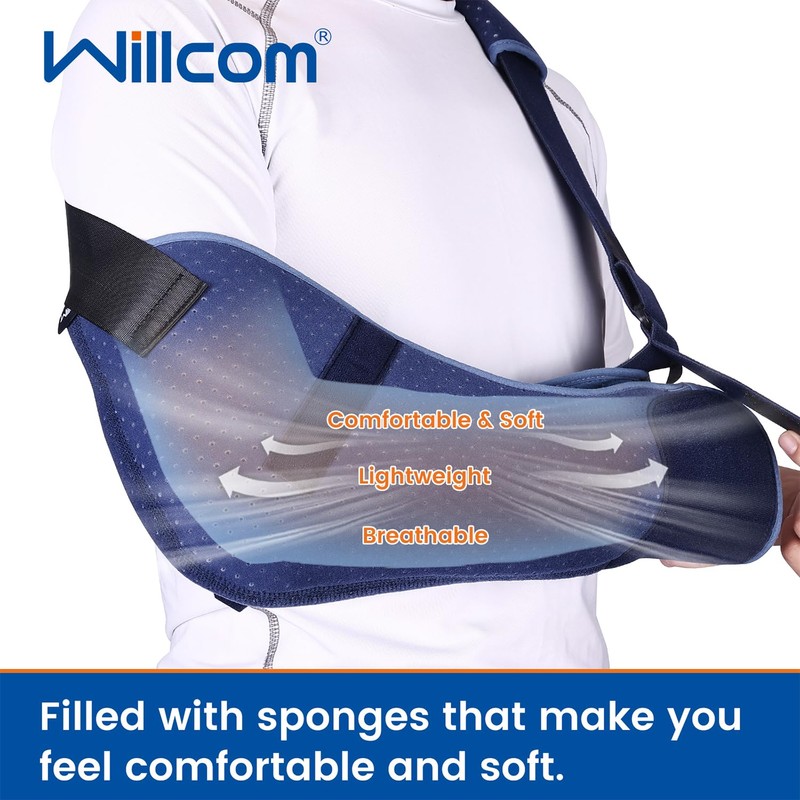 Willcom Arm Sling Shoulder Injury Immobilizer, Medical Sling with Waist