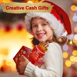 GODAYS Birthday Surprise Boxes for Kids & Adults, Can Set Age Number, Birthday Money Box for Cash Gift Pull for Any Age, Explosive Gift Boxes for Birthday Party, Money Gift Box Surprise (Red)