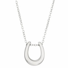 Gold Horseshoe Pendant Necklace Stainless Steel Western Style Dainty Lucky U Shaped Horse Shoe Tiny Chain Necklace for Women Cowgirl Cowboy Minimalist Birthday Christmas Party Trendy Jewelry Gifts (Silver)