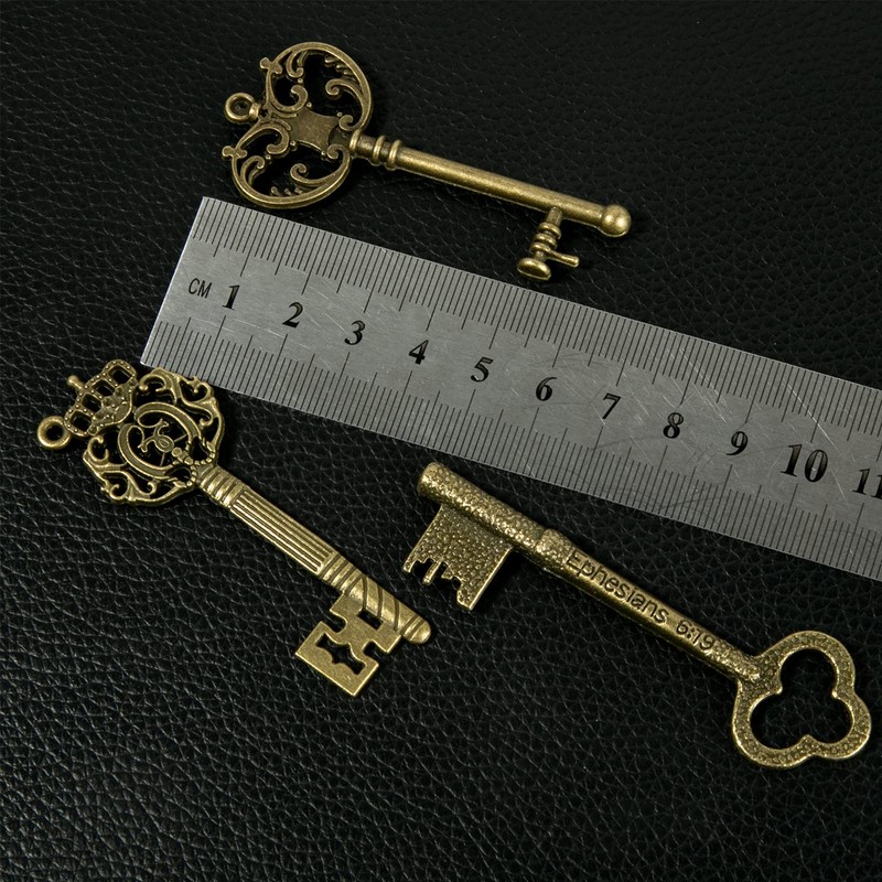 CHuangQi Vintage Skeleton Keys Set - Filigree Steampunk Antique Bronze