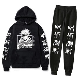 ACEFAST INC Cool Satoru Gojo Itadori Yuji Nobara Harajuku Anime Unisex Hoodie Pullovers Sweatpants 2 Pieces Set