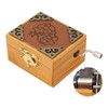 Hand Cranked Music Box Mini Portable Gemini Pattern Retro Style
