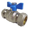 Altecnic Intaball Ball Valve 22mm with Blue Butterfly Handle