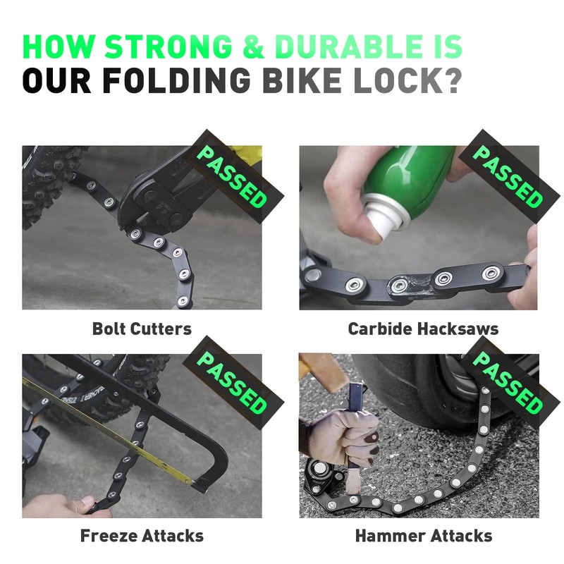 Electric Scooter Lock with Bag - Heavy Duty Folding Bike