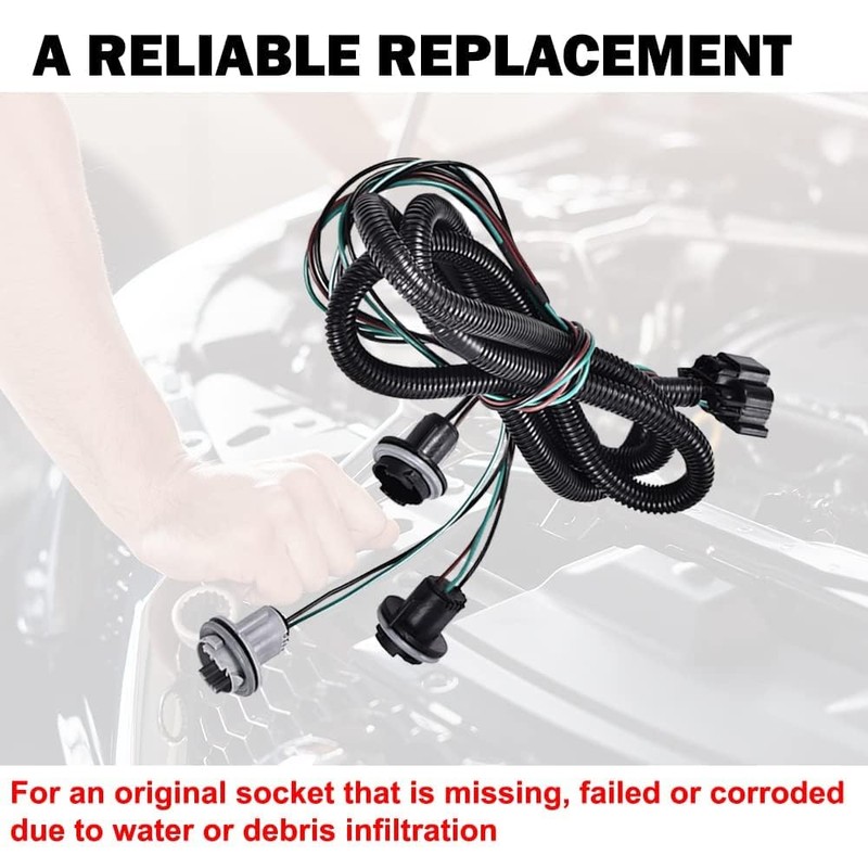 CNNELL Tail Light Wiring Harness Compatible with 2007-2014 Chevy Silverado
