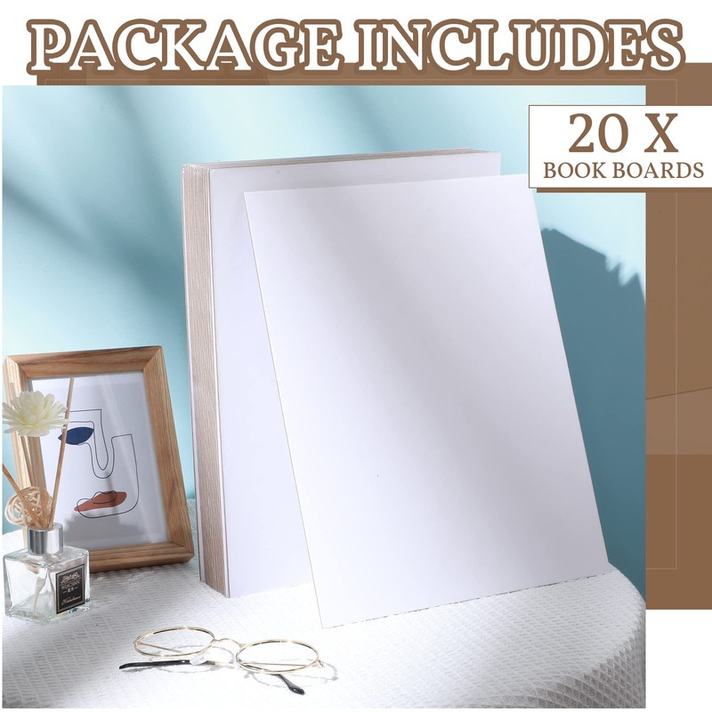 20 Pcs Book Board, Binders Board Chipboard Designer Bookboard Kraft