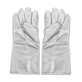 Hohopeti 2pcs Heat Resistant Work Gloves Fireproof Insulated Mitts for Cooking Welding Industrial Use High Temperature Protection Against Burns Heat Injuries