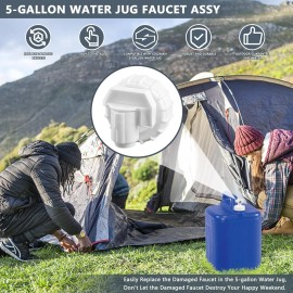 Wndine 5-Gallon Water Jug Spigot, Water Carrier Jug Replacement Faucet Assy Kit. Compat