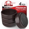 Medipaq Felt Castor Cups – 4x Large 60mm Solid Brown