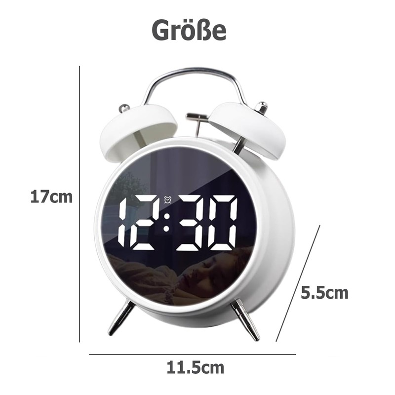 Justup Alarm Clock, Digital Alarm Clock with Large LED Display,