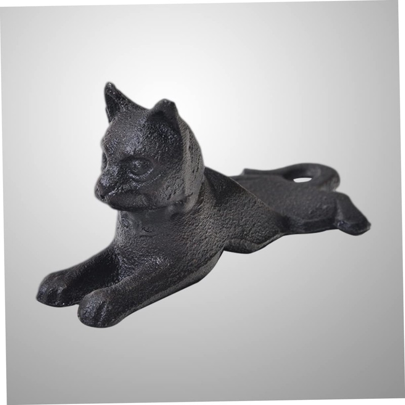 STOBOK Cast Iron Cat Shape Door Stopper Heavy Duty Wedge