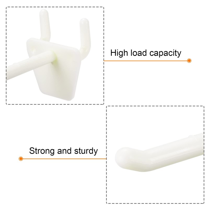 MECCANIXITY Plastic Pegboard Hooks 4 Inch Fits 1/4 Inch Holes
