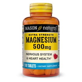 Mason Natural Magnesium 500 mg Extra Strength, 100,Day Supply, 1 Pack