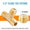 SUNGATOR 1/2 Inch Flare Propane Tee Fittings, Brass 1/2" Male