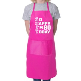 Print4U Apron Funny 80th Birthday Gift For Men & Ladies Turning 80 Present Pink