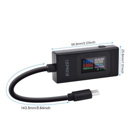 Hsthe Sea Type-C USB Tester 4-30V 0-6.5A Current Meter Voltage Tester Multifunction Display Capacity Voltage Working Time Detecto