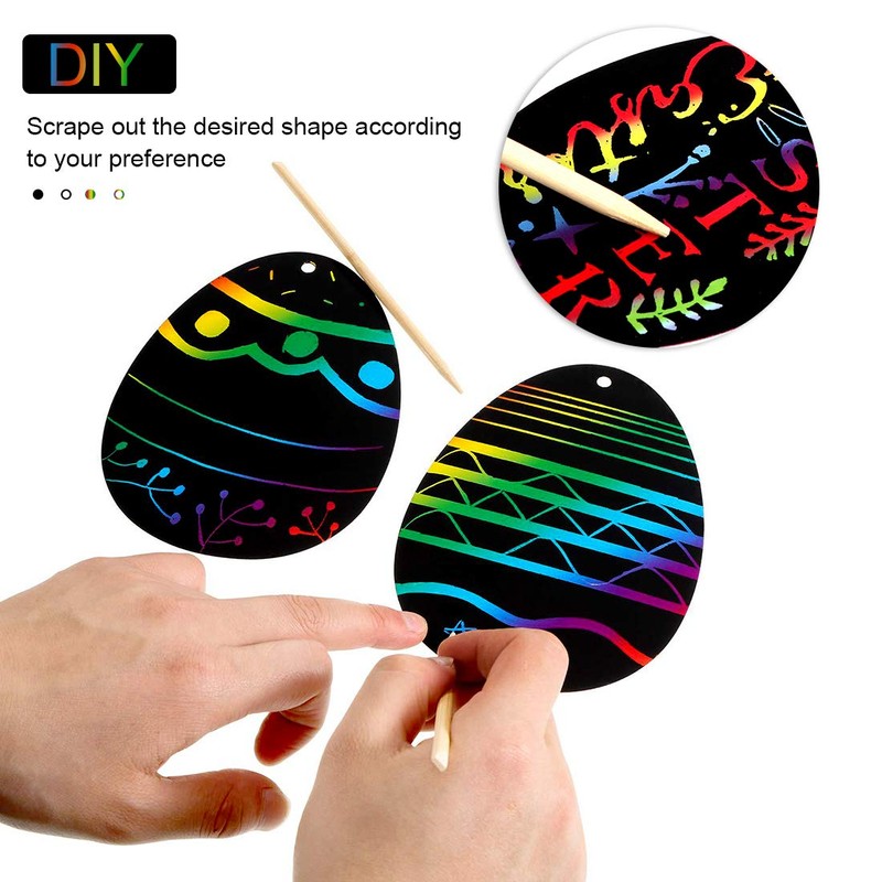 Wishstar Easter Egg Scratch Pictures, Easter Eggs Craft Set, Children's