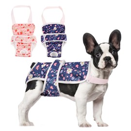 ASENKU 2 Pack Dog Diapers Female Dogs, Dog Suspenders Reusable Doggie Diapers for Female Dogs Small,Washable Dog Period Diapers Dog Panties for Small Girl Dogs in Period Heat