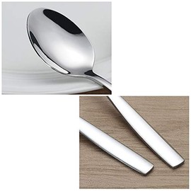 Cuchara de té helado de mango largo, Cuchara de helado de acero inoxidable, Juego de 16