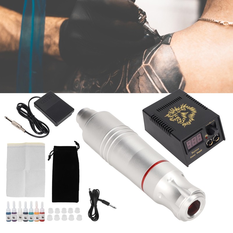 Tattoo Machine Pen Kit Professional Rotary Tattoo Power Supply Foot