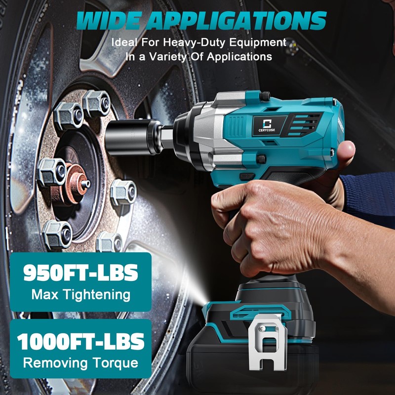 Cordless Impact Wrench 1/2 inch for Makita Battery 900FT-LBS with