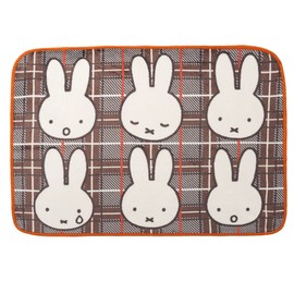 Nishikawa FQ72185024 Miffy Blanket, Throw, Lightweight, 27.6 x 39.4 inches (70 x 100 cm), Washable, Plaid, Brown
