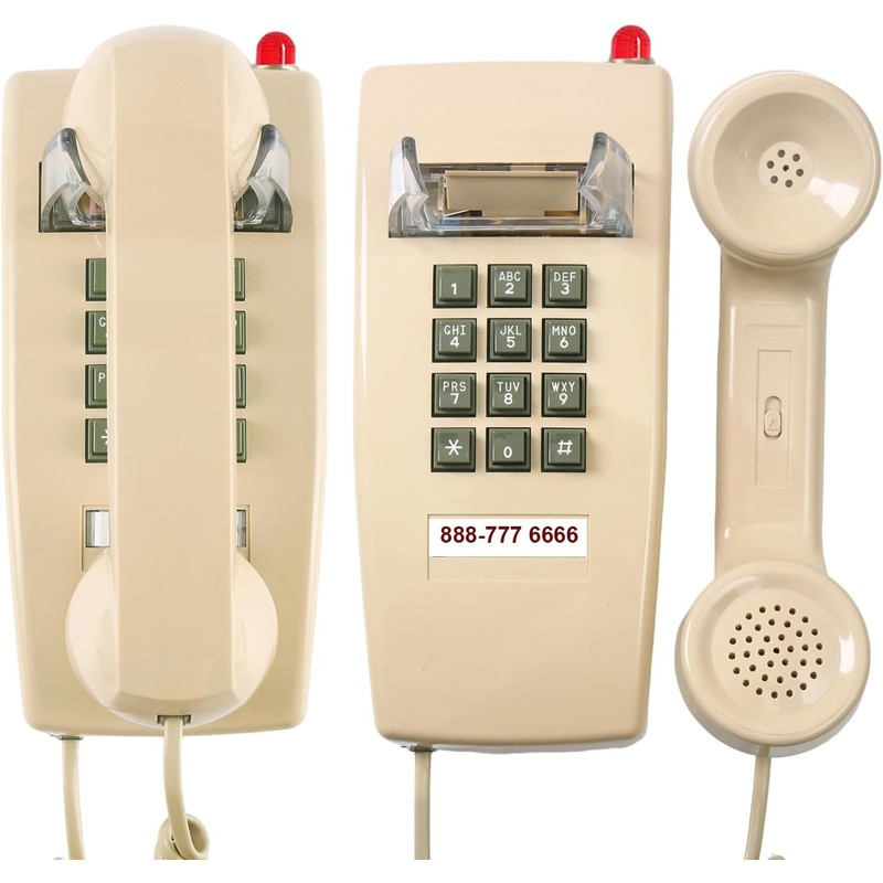 Traditional Wall Phone Metal Bell,Classic 2554 Wall Telephone (Hearing Aid